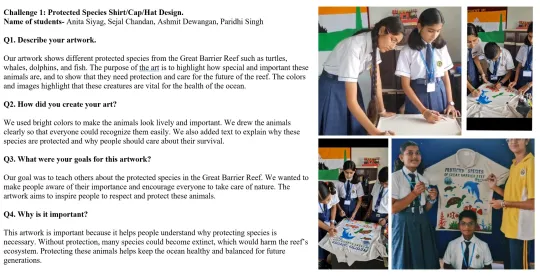 Artist statement and students painting