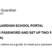 Screenshot of user guide for resetting password and setting up two factor authentication
